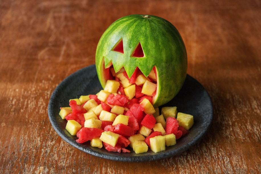 healthy Halloween treats-HelloFresh-carved-watermelon