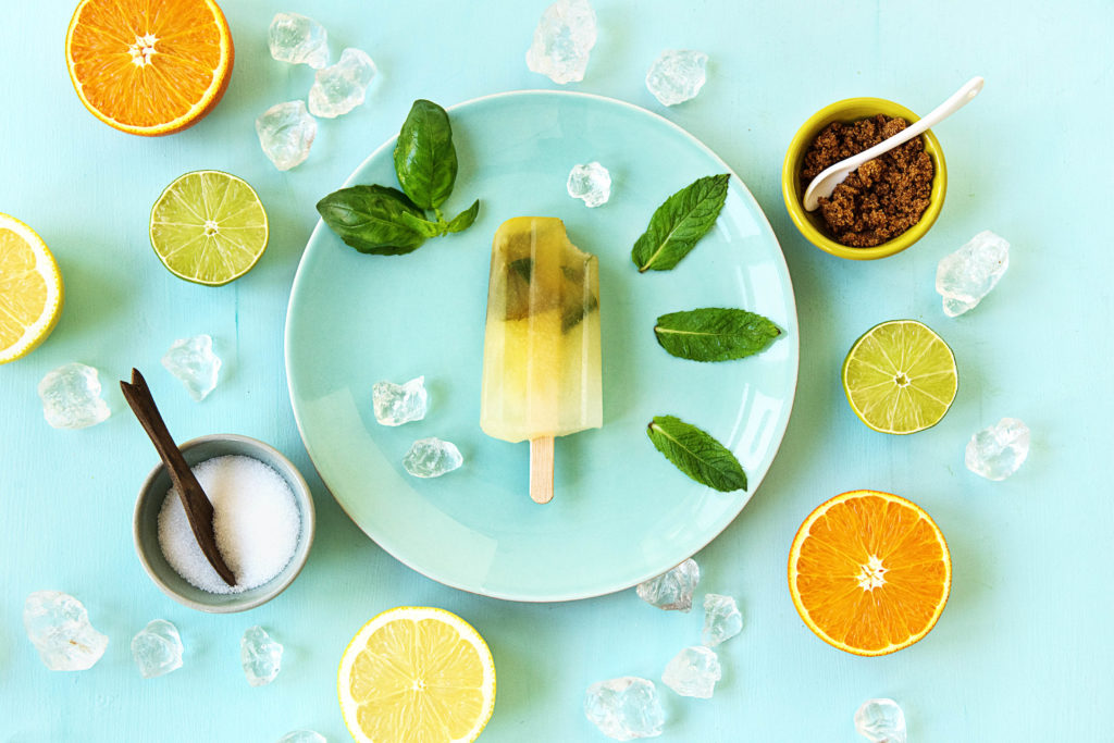 fresh herby summer popsicle recipe with citrus