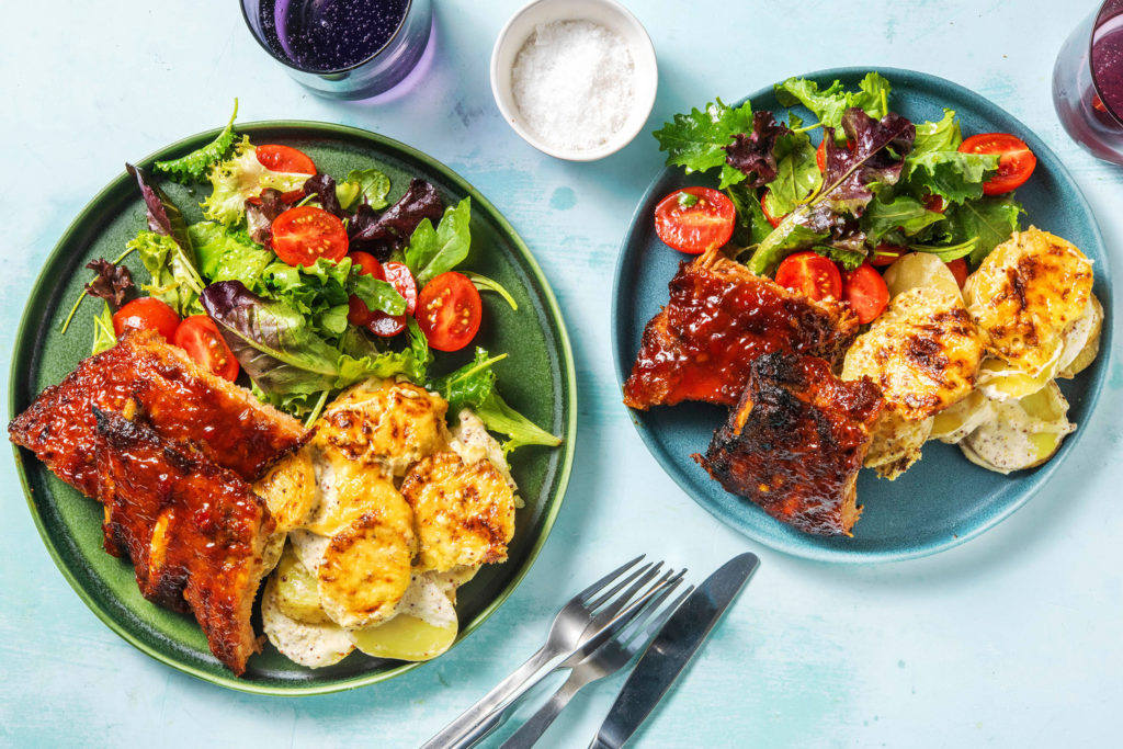 Maple Pork Ribs with Scalloped Potatoes