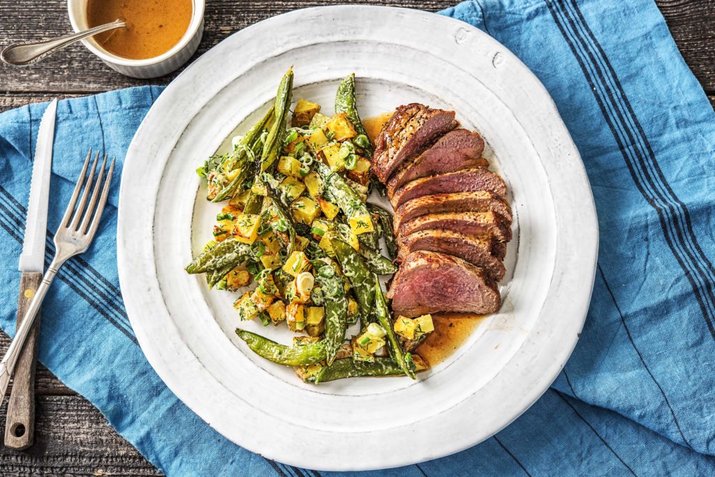 pan-seared steak au jus from hungry hearts