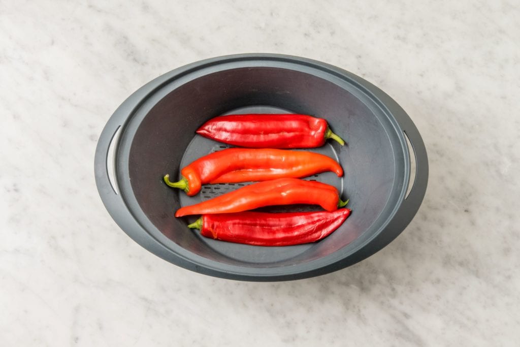 Dish with red chili peppers